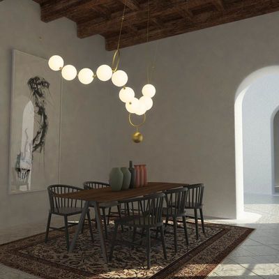 long pendant light LED Nordic glass light Design Dining Room Kitchen home interior Necklace Pendant Light (WH-AP-210)