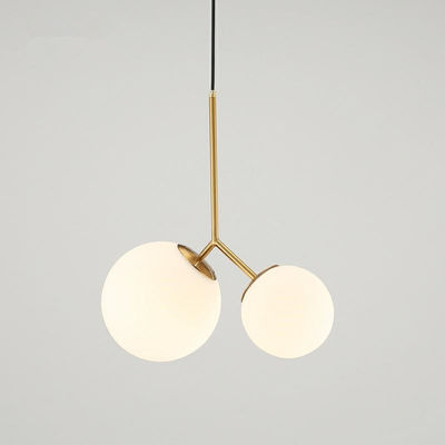 Modern Glass Ball Pendant Lights Nordic designer Led White salon bedside Living Room Kitchen Pendant Lamp(WH-AP-218)