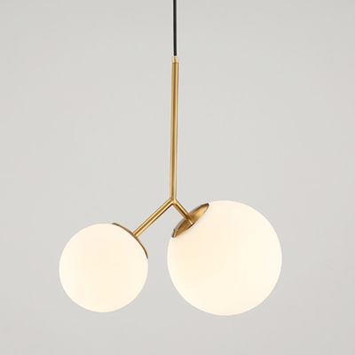 Modern Glass Ball Pendant Lights Nordic designer Led White salon bedside Living Room Kitchen Pendant Lamp(WH-AP-218)