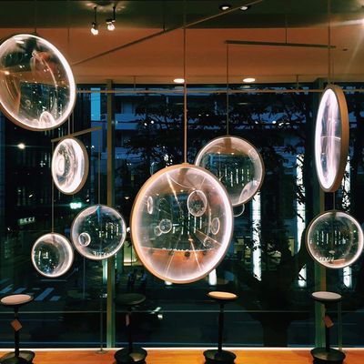 Nordic round pendant light Designer Convex Lens glass pendant lamp living Room Restaurant Suspension Lamp(WH-AP-222)