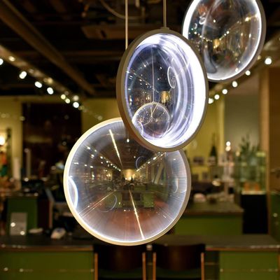 Nordic round pendant light Designer Convex Lens glass pendant lamp living Room Restaurant Suspension Lamp(WH-AP-222)