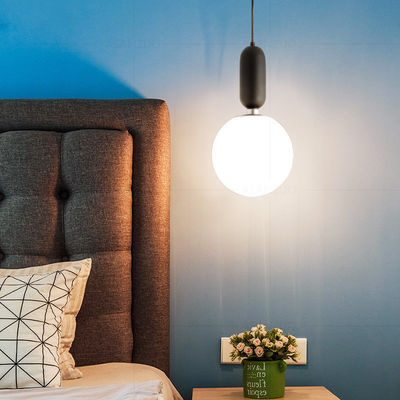 Nordic creative single head glass ball pendant lamp bedroom bedside lamp simple living room Suspension Lamp(WH-AP-230)