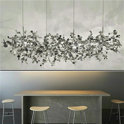Nordic pendant lights design Personality Stainless Steel Chrome Leaf loft pendant light Argent Suspension Lamp(WH-AP-232