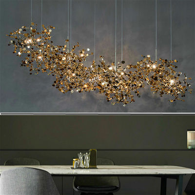 Nordic pendant lights design Personality Stainless Steel Chrome Leaf loft pendant light Argent Suspension Lamp(WH-AP-232