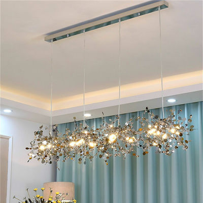 Nordic pendant lights design Personality Stainless Steel Chrome Leaf loft pendant light Argent Suspension Lamp(WH-AP-232