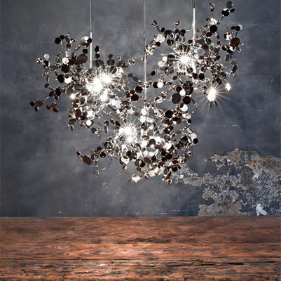 Nordic pendant lights design Personality Stainless Steel Chrome Leaf loft pendant light Argent Suspension Lamp(WH-AP-232