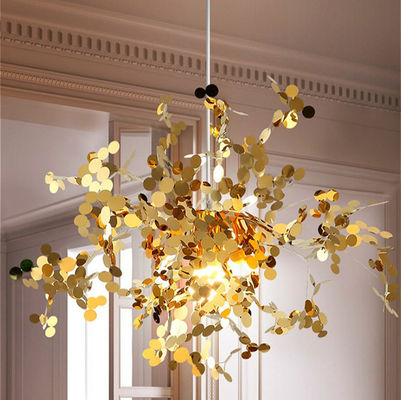 Nordic pendant lights design Personality Stainless Steel Chrome Leaf loft pendant light Argent Suspension Lamp(WH-AP-232
