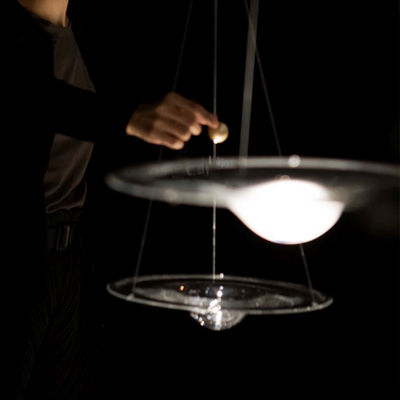 Nordic Creative Halo Glass Pendant Lamp Water Drop Ripples Flying Saucer Hotel Bar Restaurant Pendant Lamp (WH-AP-249)