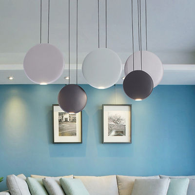Post-modern round pendant light Art Restaurant Nordic Simple Dining Table Bedside Bed Round pendant Lamp(WH-AP-251)