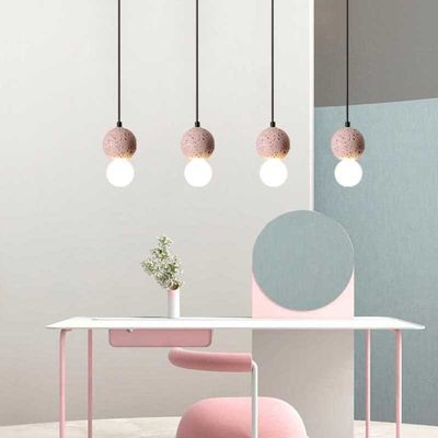 Simple Modern Resin Glass Ball Pendant Lights Industrial Bedroom Bedside Cafe Bar Origo Collection Lamp(WH-AP-265)