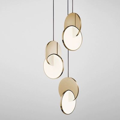 Modern Circle Pendant Lights Geometric Small Hanging Lamp Bedroom Decorative Indoor Eclipse Pendant Light(WH-AP-266)
