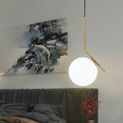 Post Modern Creative Glass Ball Pendant Light  Brief Home Deco Golden E27 Bulb IC Lights Pendant Light(WH-AP-270)