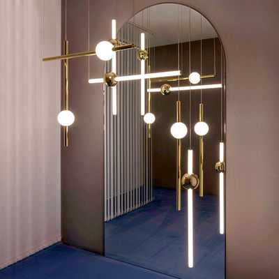 Postmodern Art Design Golden Pendant Lights Creative Long Stick Hotel Decor Orion Tube Light(WH-AP-271)
