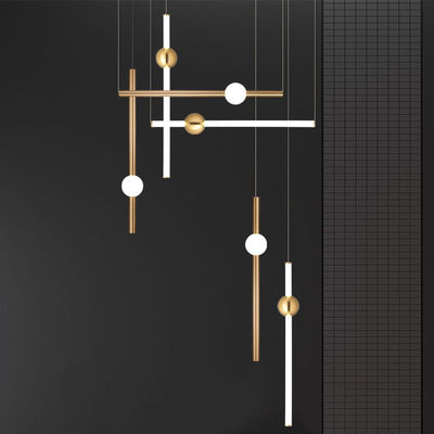 Postmodern Art Design Golden Pendant Lights Creative Long Stick Hotel Decor Orion Tube Light(WH-AP-271)