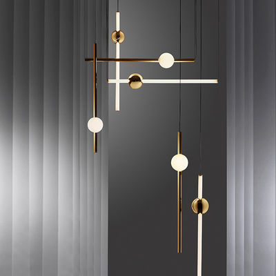 Postmodern Art Design Golden Pendant Lights Creative Long Stick Hotel Decor Orion Tube Light(WH-AP-271)