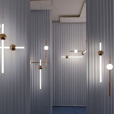 Postmodern Art Design Golden Pendant Lights Creative Long Stick Hotel Decor Orion Tube Light(WH-AP-271)