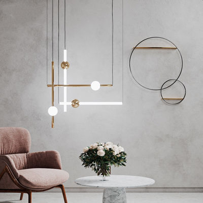 Postmodern Art Design Golden Pendant Lights Creative Long Stick Hotel Decor Orion Tube Light(WH-AP-271)