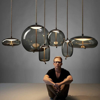 Scandinavian Glass Pendant Lights Bedside Nordic industrial Luminaria Deco Knot Pendant Lights(WH-AP-281)