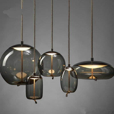 Scandinavian Glass Pendant Lights Bedside Nordic industrial Luminaria Deco Knot Pendant Lights(WH-AP-281)