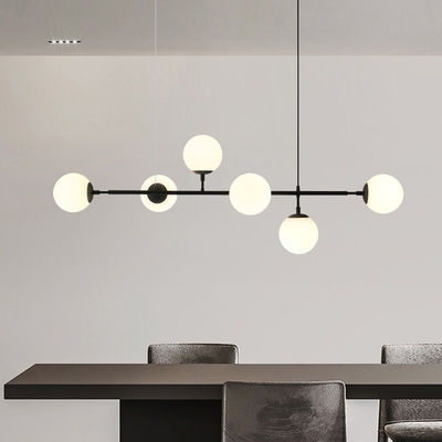 Modern Glass Ball Pendant Lights For Living Room Art Restaurant Black Home Orb Hanging Lamp(WH-AP-285)