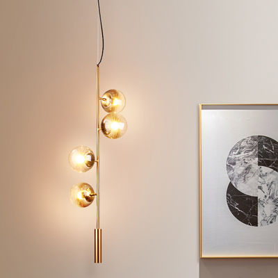 Modern Glass Ball Pendant Lights For Living Room Art Restaurant Black Home Orb Hanging Lamp(WH-AP-285)