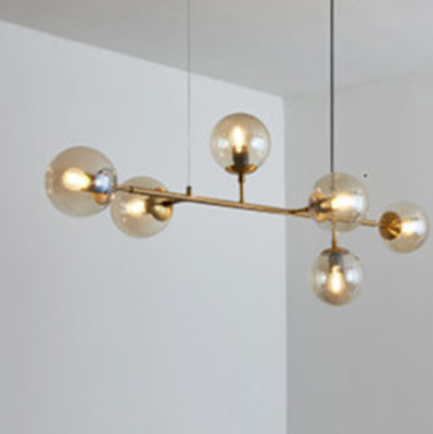 Modern Glass Ball Pendant Lights For Living Room Art Restaurant Black Home Orb Hanging Lamp(WH-AP-285)