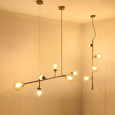 Modern Glass Ball Pendant Lights For Living Room Art Restaurant Black Home Orb Hanging Lamp(WH-AP-285)