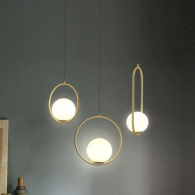 Nordic ball pendant lights Black Silver Gold metal lamp simple bar dining room Mila Pendant lamp(WH-AP-286)