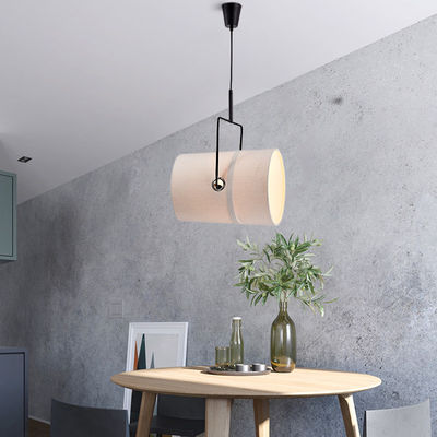 Nordic R7S Ivory Black Cloth Fabric Pendant Light Lamp Bedroom Fabric Hanging Light White Cloth Pendant Light(WH-AP-184)