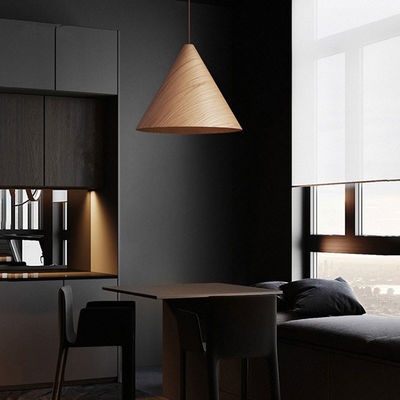 Modern Small Pendant Lights Loft For Hall Porch Nordic Kelsey Wooden Cone Pendant Lamp(WH-AP-292)