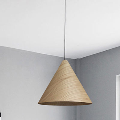 Modern Small Pendant Lights Loft For Hall Porch Nordic Kelsey Wooden Cone Pendant Lamp(WH-AP-292)