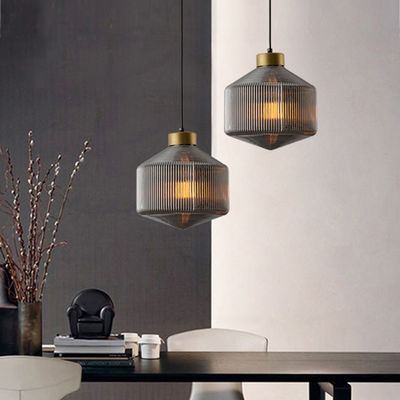 Nordic Simple Luxury Pendant Lights Counter Gustaof Drum Shaped Patterned Glass Pendant Light(WH-AP-296)