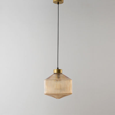Nordic Simple Luxury Pendant Lights Counter Gustaof Drum Shaped Patterned Glass Pendant Light(WH-AP-296)