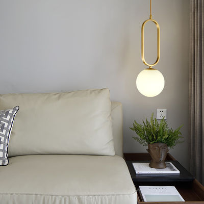 Modern Golden Pendant Lights Bedroom Decor Borgny Oval Ring Frosted Glass Globe Pendant Light(WH-AP-298)