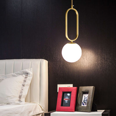 Modern Golden Pendant Lights Bedroom Decor Borgny Oval Ring Frosted Glass Globe Pendant Light(WH-AP-298)