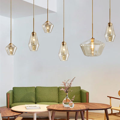Post Modern linear Pendant Light Diamond Shape Konstanz Elegant Clear Glass Pendant Lamp(WH-AP-302)
