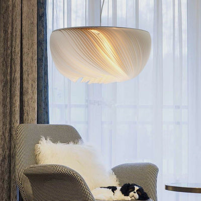 Nordic minimalist Pendant Light creative living room art Lorens Modern Wavy Parchment Pendant Light(WH-AP-303)