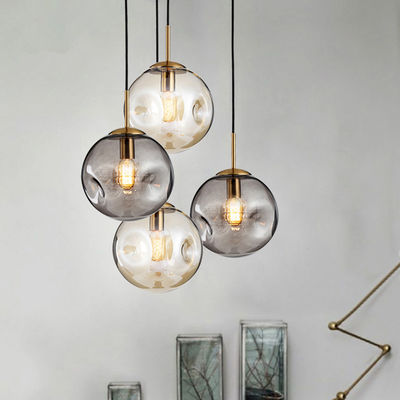 Nordic E27 colors Pendant Lamp restaurant Jozua Contemporary Spherical Glass Shade Pendant Lamp(WH-AP-304)