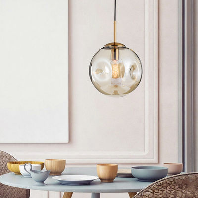 Nordic E27 colors Pendant Lamp restaurant Jozua Contemporary Spherical Glass Shade Pendant Lamp(WH-AP-304)