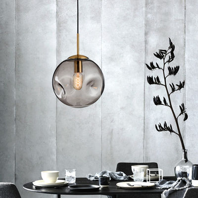 Nordic E27 colors Pendant Lamp restaurant Jozua Contemporary Spherical Glass Shade Pendant Lamp(WH-AP-304)