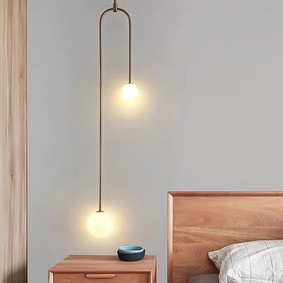 Modern Glass Pendant Lighting Art Indoor Evert Eye-Catching Minimalist Double Globe Pendant Light(WH-AP-305)
