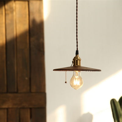 Vintage Pendant Light Loft Decor Industrial Celia Scandinavian Wooden Plate Disk Pendant Light(WH-AP-306)