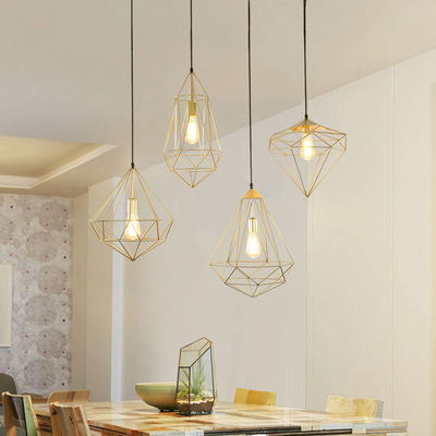 Modern Birdcage Pendant Lamp Creative restaurant Torkel Diamond Like Shaped Caged Pendant Light(WH-AP-311)
