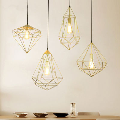 Modern Birdcage Pendant Lamp Creative restaurant Torkel Diamond Like Shaped Caged Pendant Light(WH-AP-311)