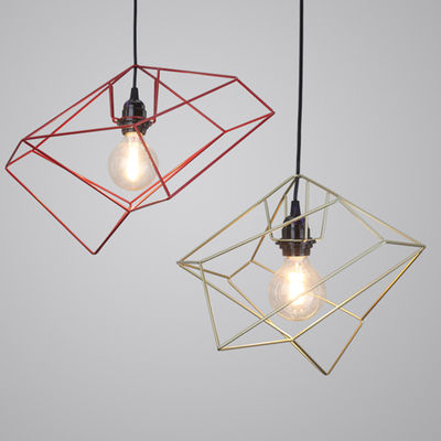 Nordic iron pendant lights bedroom Geometric Tordis Minimalist Eye-Catching Polygon Pendant Light(WH-AP-314)