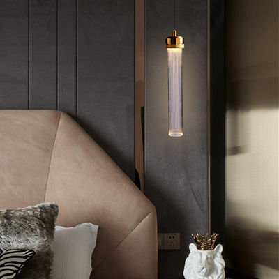 Post-Modern Creative Pendant Lamp Bedroom Bedside Josefa Modern Tube Shaped Long Glass Hanging Lamp(WH-AP-320)