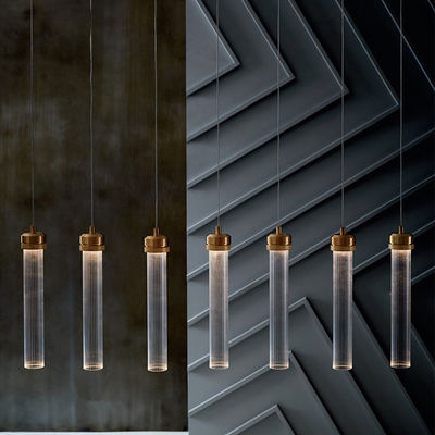 Post-Modern Creative Pendant Lamp Bedroom Bedside Josefa Modern Tube Shaped Long Glass Hanging Lamp(WH-AP-320)
