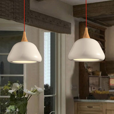 Simple wood pendant lamp with Werner Scandinavian Wood Top Rounded Trapezium Pendant Light(WH-AP-332)
