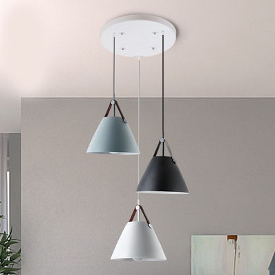 Vintage Pendant Light Coffee Petronilla Strapped Cone Contemporary Pendant Light(WH-AP-336)