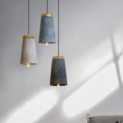 Creative cement Pendant Lights Maarten Unique Cement And Wooden Tall Dome Pendant Light(WH-AP-338)